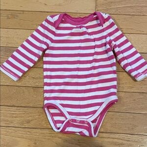 GAP Pink and White Striped Onesie